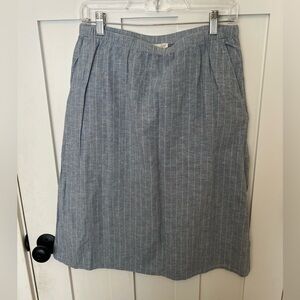 Eileen Fisher Hemp & Organic Cotton Blend Chambray Skirt Size XS Pull On Pockets
